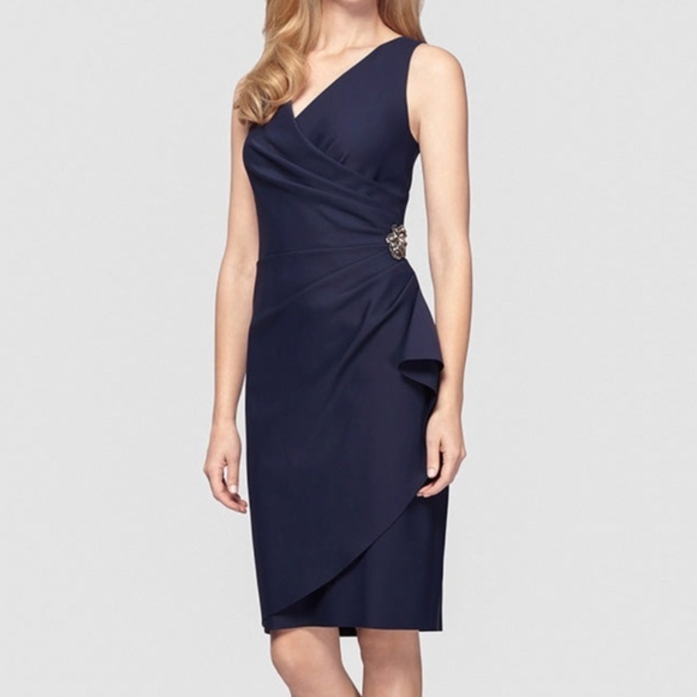 Alex Evenings - Side Ruched Beaded Detail at Hip Dress